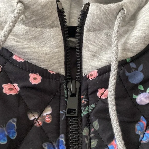 NWT DREW Rebecca Butterfly Print Zip Front Hooded Jacket 🖤🦋🖤